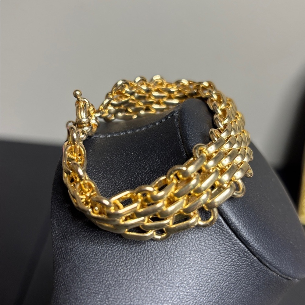 Three Link Rollo Gold Tone Bracelet - Picture 4 of 5